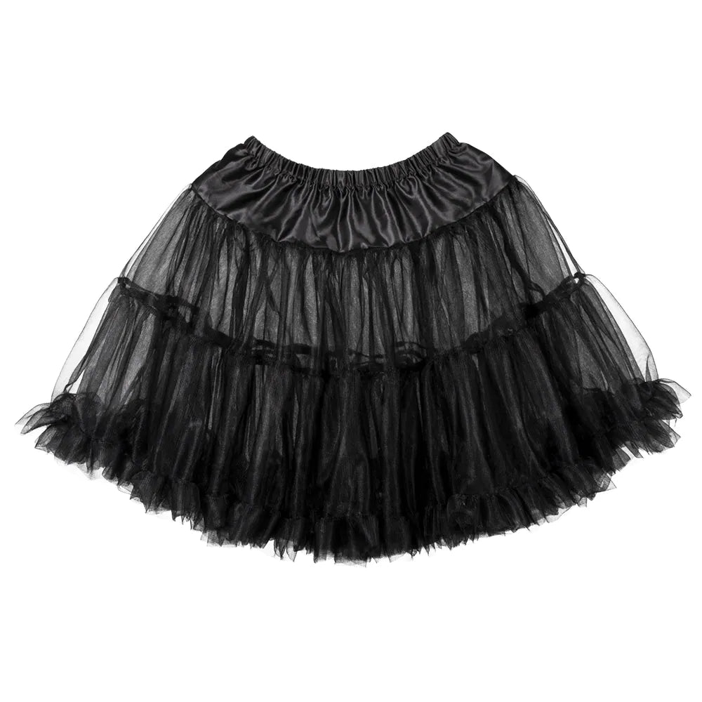 Schwarzer Mesh-Petticoat von Boland mit elastischem Bund für zusätzlichen Volumen.