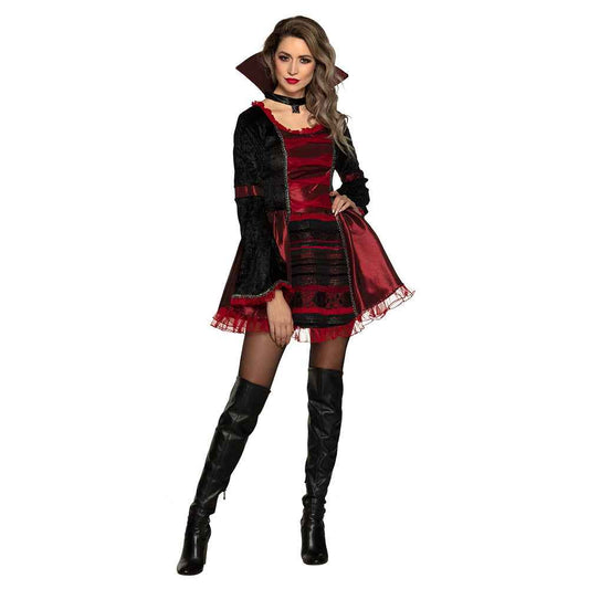 Boland Sexy Vampir Baroness Kostüm rotes Gothic Damenkleid – Produktansicht