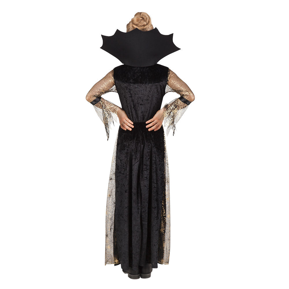 Boland Spider Witch Mädchenkostüm – Schwarzes Kleid mit Spinnenstickerei - Fasnacht24.ch