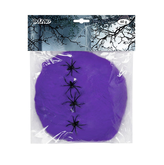 Boland UV-Reaktives Lila Spinnennetz – 60g Halloween Dekoration - Fasnacht24.ch