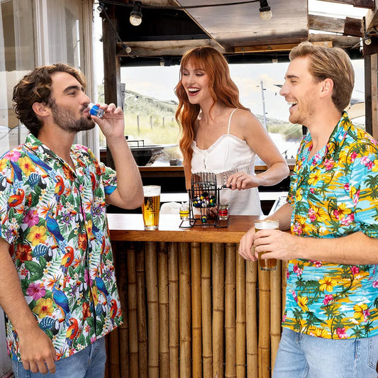 Boland Trink-Bingo-Spiel mit Metallrad, 48 Bällen und 6 Schnapsgläsern.