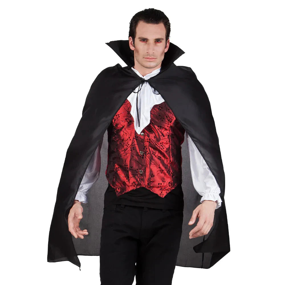Boland Vampir Umhang Bloodlust – Schwarzer 120cm Cape mit Stehkragen - Fasnacht24.ch