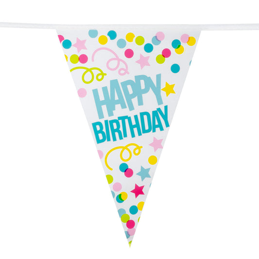 Boland Happy Birthday Wimpelkette – 6m Polyester Flag Garland – Produktansicht