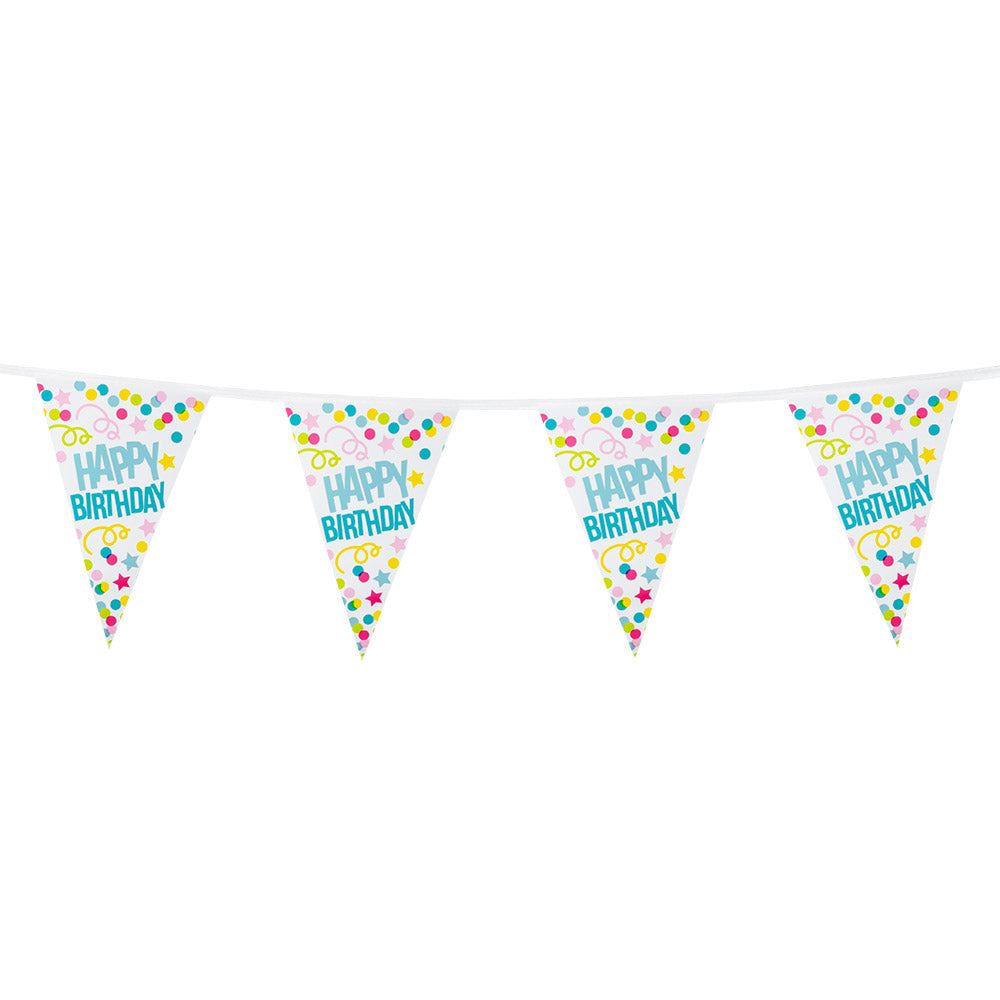Boland Happy Birthday Wimpelkette – 6m Polyester Flag Garland - Fasnacht24.ch