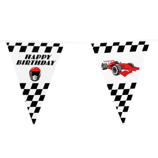 Speed Racing Wimpelkette – Boland 6m Partygirlande mit 30x20 cm Flaggen – Produktansicht