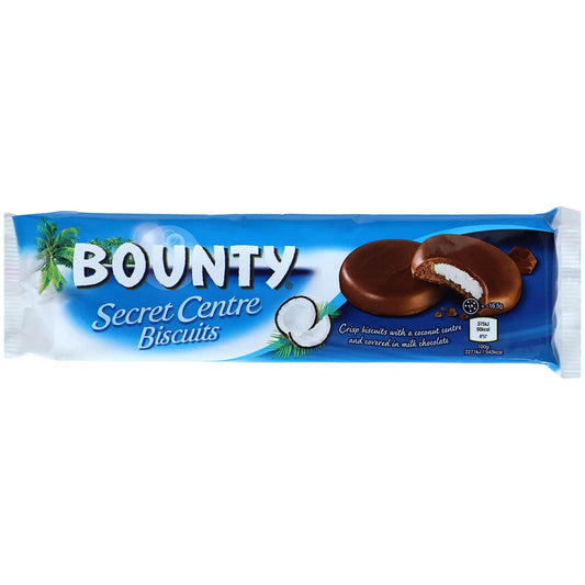 Bounty Secret Centre Biscuits 132g Packung mit Kokosfüllung