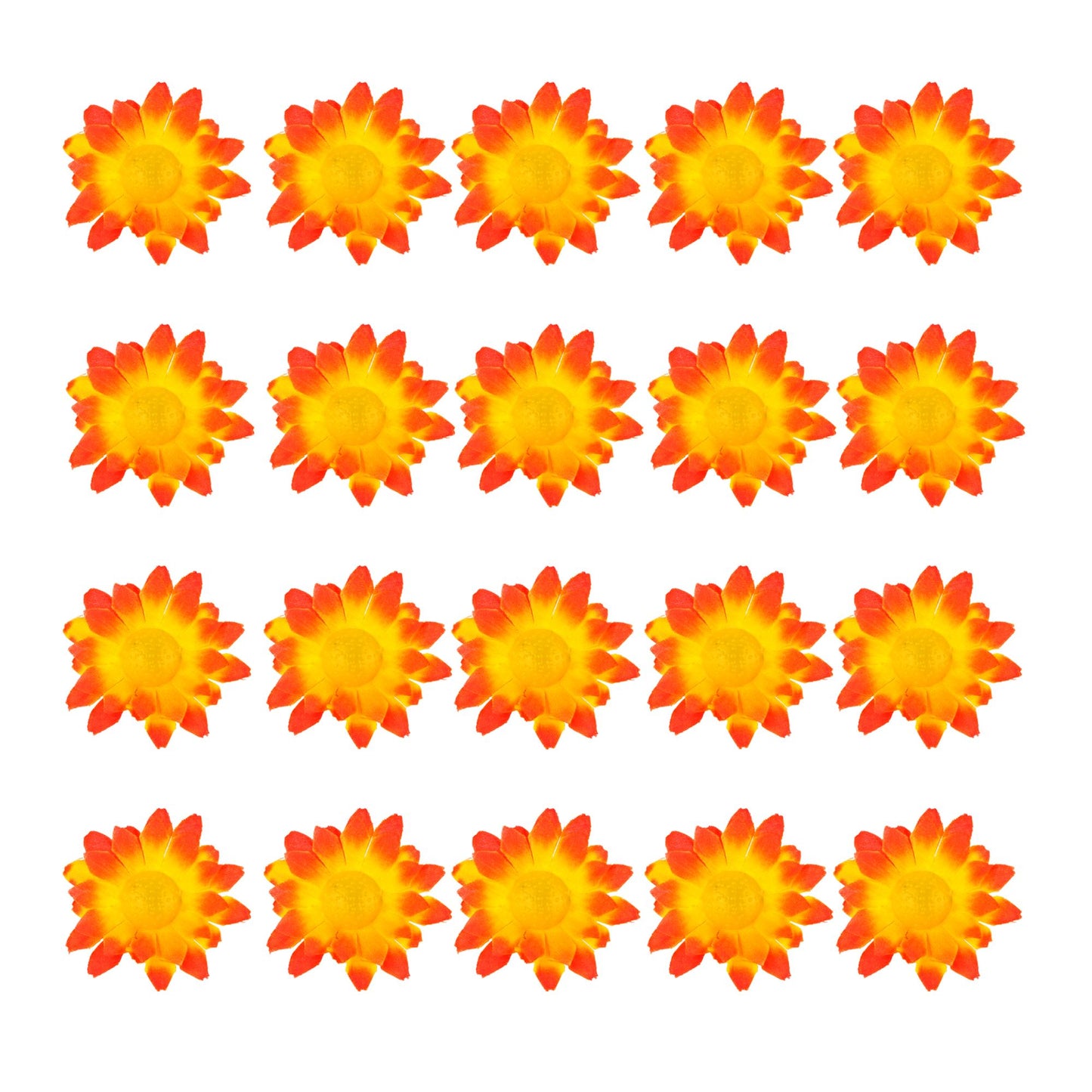 "BOX MIT 20 DEKOBLUMEN - ORANGE" zur Dekoration von Tischen, Hüten, Kostümen, Basteln usw – Ansicht 3