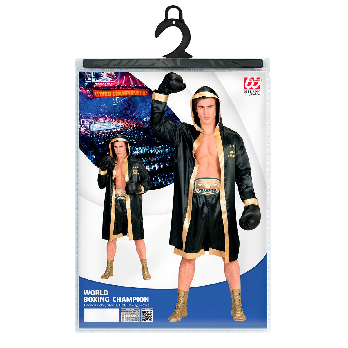 "BOXER WORLD CHAMPION" (Boxermantel mit Kapuze, Shorts, Gürtel, Boxhandschuhe) – Ansicht 5