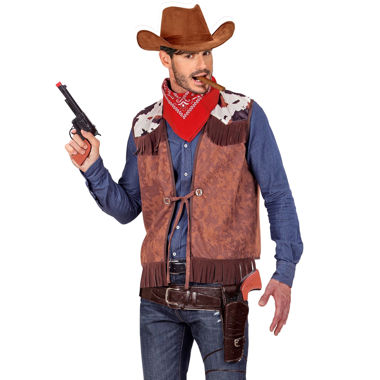 "BRAUNER WESTERNPISTOLENHOLSTER" aus Kunstleder – Ansicht 4