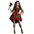 "BRAUT DIA DE LOS MUERTOS" (Kleid, Schleier mit Blumen) – Vorderansicht