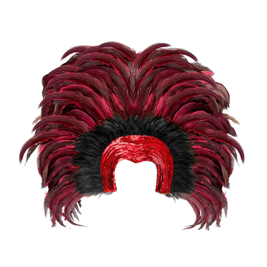 "BRAZIL FEDERKOPFSCHMUCK" - rot – Vorderansicht