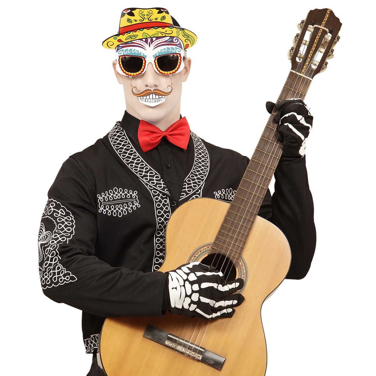 "BRILLE TOTENKOPF DIA DE LOS MUERTOS MIT SCHNAUZBART UND ZÄHNEN" – Ansicht 5
