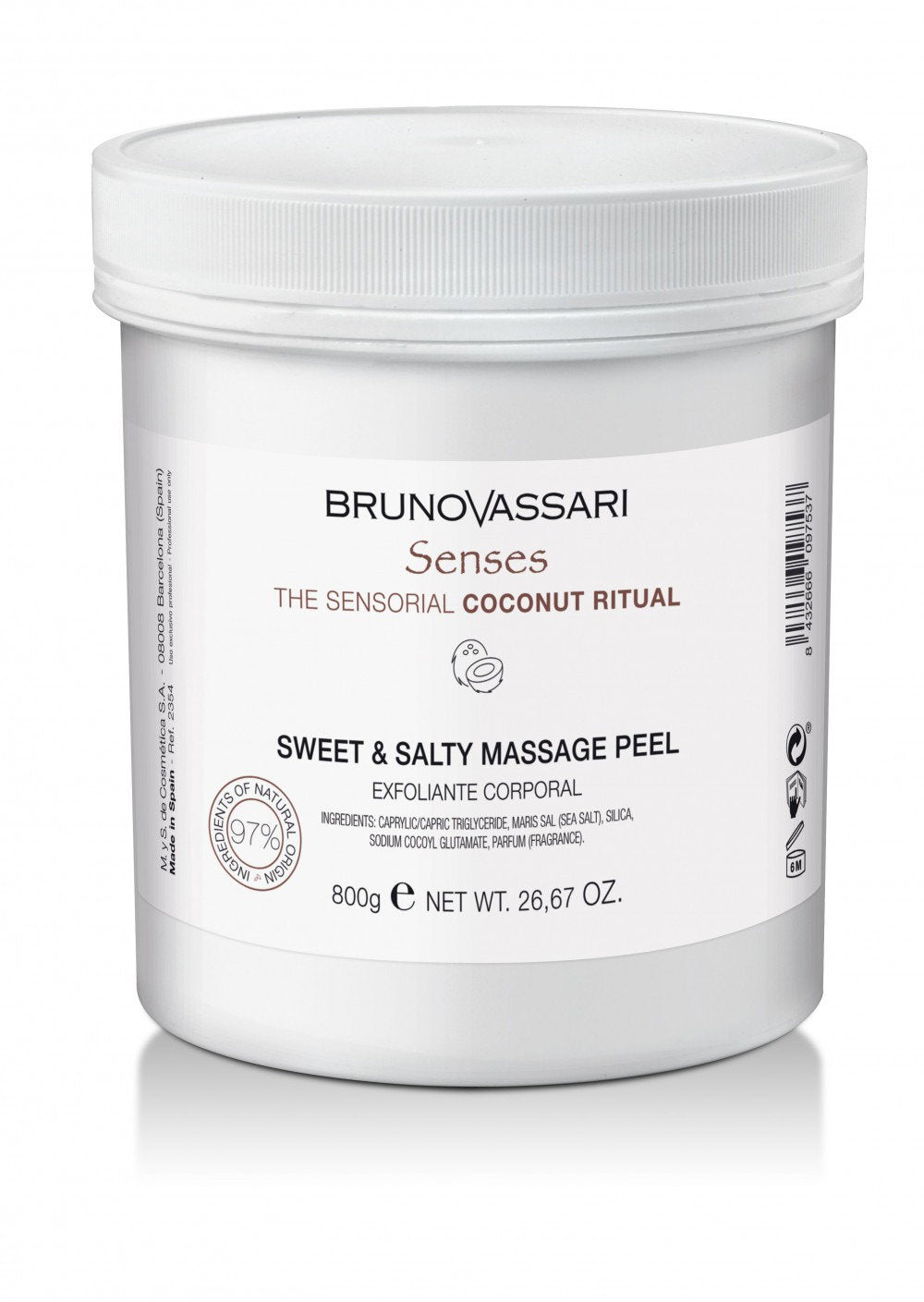 Bruno Vassari Bruno Vassari, Senses, Kokosöl, Peeling-Gel, 650 ml Regular