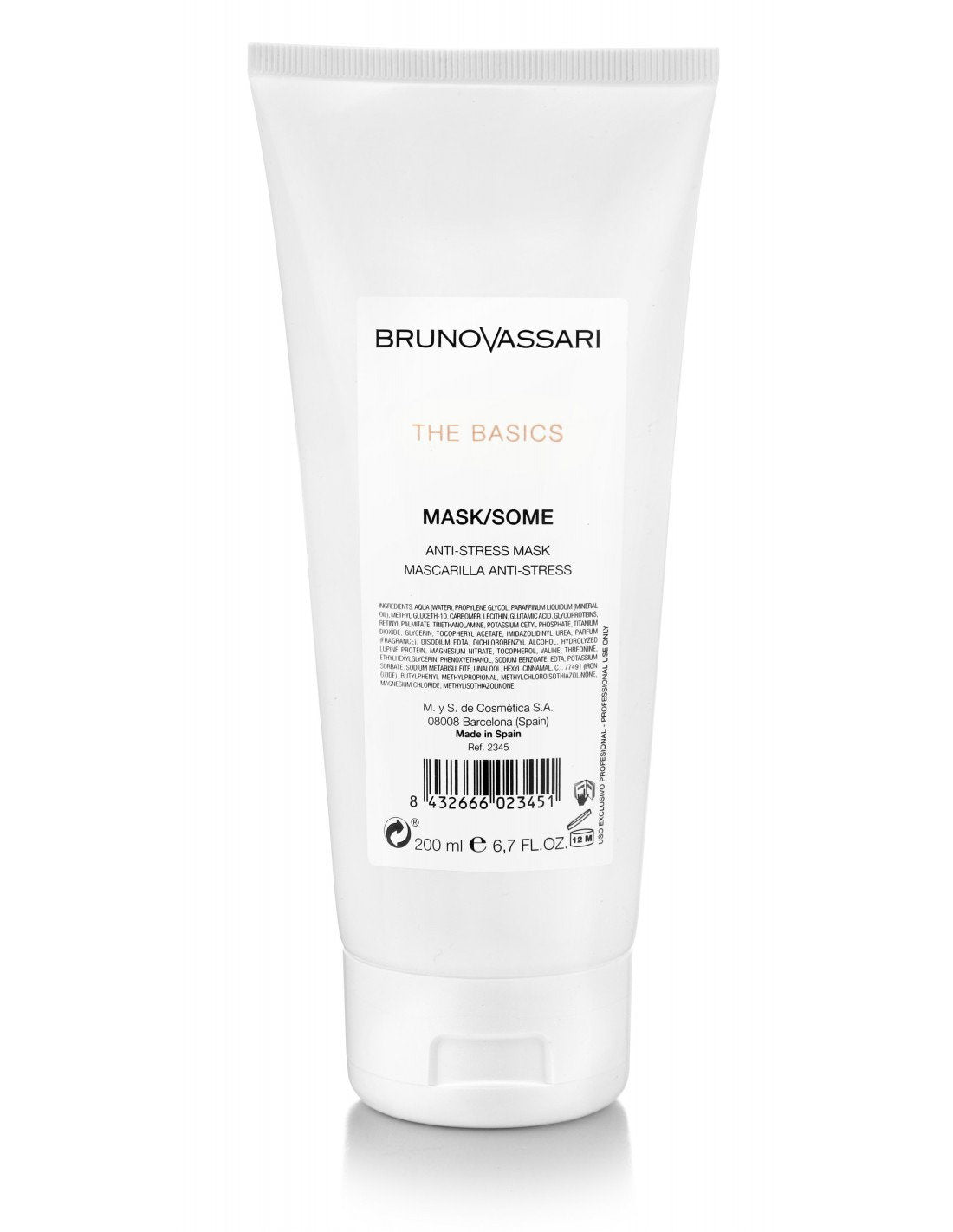 Bruno Vassari, The Basics, Vitamin E, Antistress, Tag & Nacht, Crememaske, Für das Gesicht, 200 ml