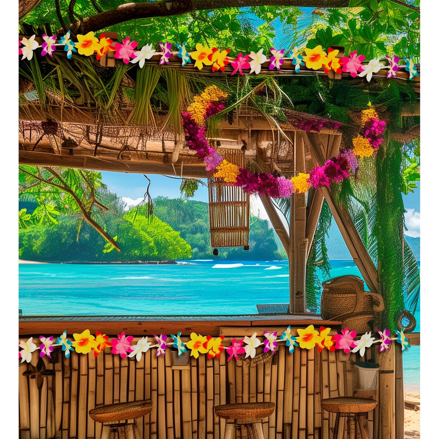 "BUNTE BLUMEN GIRLANDE" 3 m – Ansicht 3