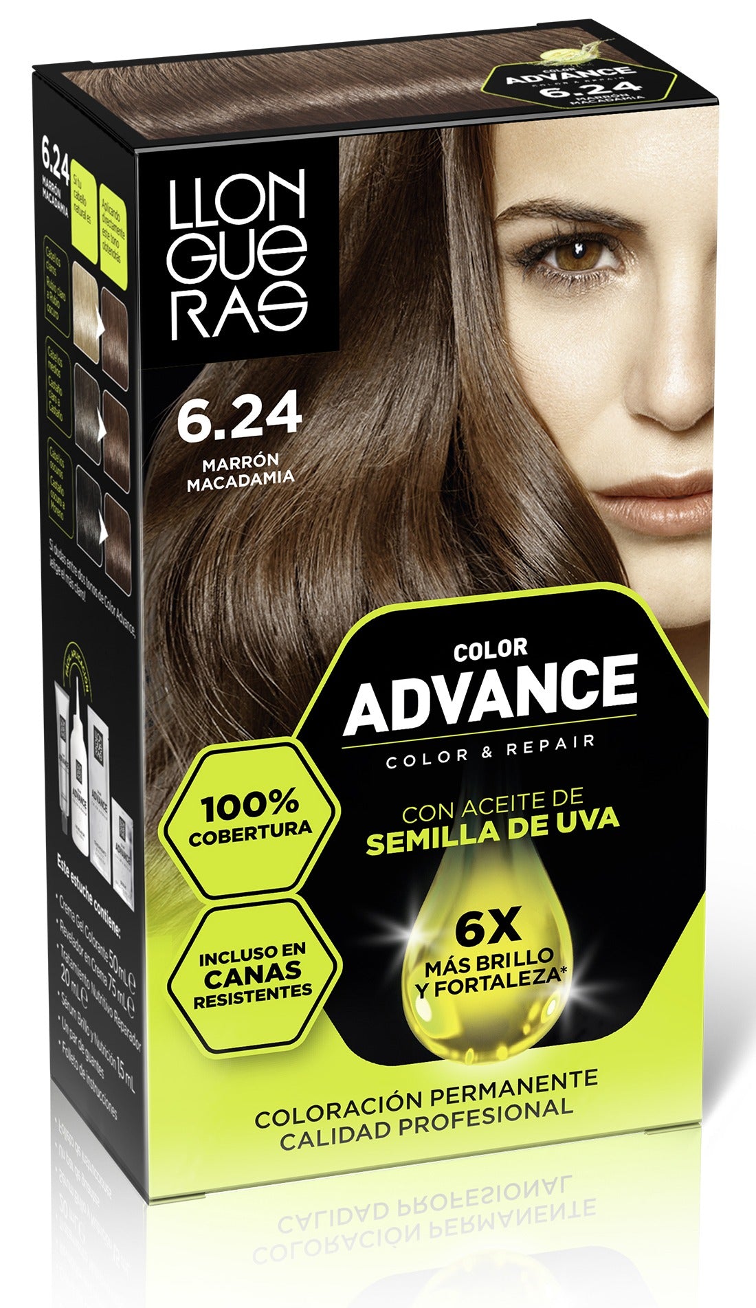 Llongueras Color Advance 6,24 Marrón Macadamia Haarfarbe 1 U