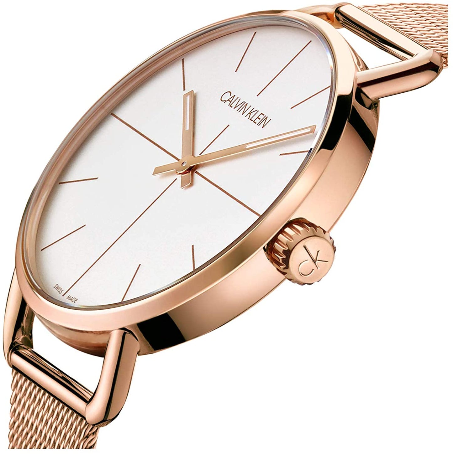 Calvin Klein EVEN K7B21626 Quarzuhr Herren Armbanduhr Gold 42 mm – Seitenansicht