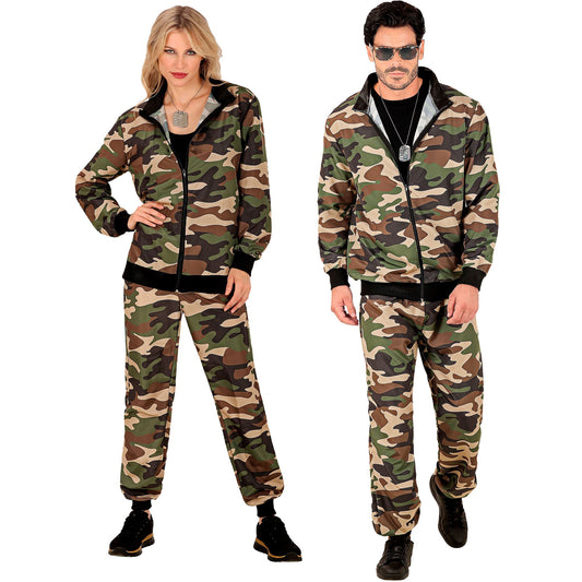 "CAMO PARTY FASHION TRAININGSANZUG" (Oberteil, Hose) – Vorderansicht