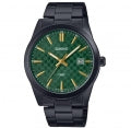 CASIO COLLECTION DATE - CARBON LOOK - GREEN MTP-VD03B-3AUDF Date - Armbanduhr 41 mm Schwarz ansicht-2