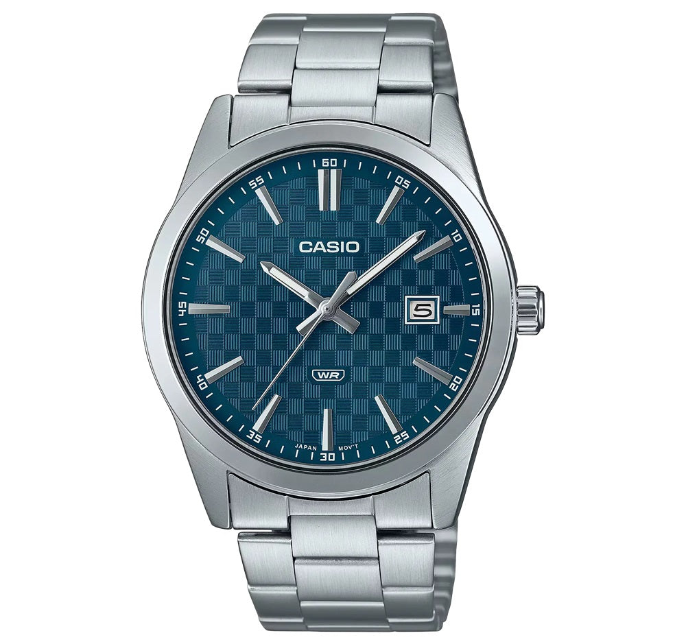 CASIO COLLECTION DATE - CARBON LOOK - PETROL BLUE MTP-VD03D-2A2UDF Date - Armbanduhr 41 mm Blau ansicht-2