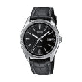CASIO COLLECTION Mod. DATE, LEATHER - BLACK MTP-1302PL-1AVEF Date - Armbanduhr 38.5 mm Schwarz ansicht-2