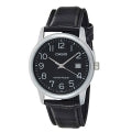 CASIO COLLECTION Mod. DATE, LEATHER - BLACK MTP-V002L-1BUDF Date - Armbanduhr 37 mm Schwarz ansicht-2