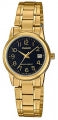 CASIO COLLECTION Mod. LADY DATE, GOLD - BLACK LTP-V002G-1BUDF Date - Armbanduhr 25 mm Schwarz ansicht-2