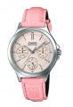 CASIO COLLECTION Mod. LADY MULTIFUNCTION, LEATHER - PINK LTP-V300L-4AUDF Day - Date - 24H - Armbanduhr 33 mm Rosa ansicht-2