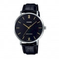CASIO COLLECTION Mod. MINIMAL, LEATHER - BLACK MTP-VT01L-1BUDF Only Time - Armbanduhr 40 mm Schwarz ansicht-2