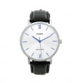 CASIO COLLECTION Mod. MINIMAL, LEATHER - BLACK MTP-VT01L-7B1UDF Only Time - Armbanduhr 40 mm Schwarz ansicht-2