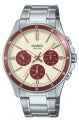 CASIO COLLECTION Mod. MULTIFUNCTION CALENDAR - CHAMPAGNE & BORDEAUX MTP-1374D-5A2VDF Day - Date - 24H - Armbanduhr 43.5 mm ansicht-2