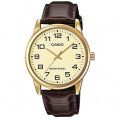 CASIO COLLECTION Mod. ONLY TIME GOLD, LEATHER - CHAMPAGNE MTP-V001GL-9BUDF Only Time - Armbanduhr 38 mm Gold ansicht-2