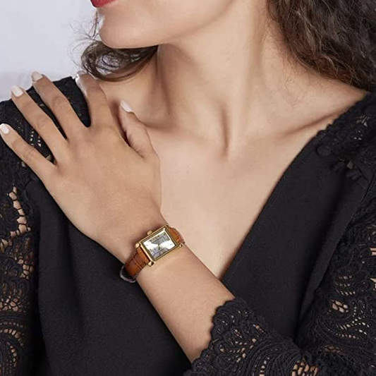 CASIO COLLECTION Mod. TANK, LEATHER - ARGENTEE LTP-1234PGL-7AEG Only Time - Armbanduhr 21 mm Gold ansicht-3