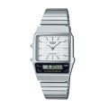 CASIO COLLECTION & VINTAGE AQ-800E-7AEF Dual Time Armbanduhr Weiss 40 mm – Seitenansicht