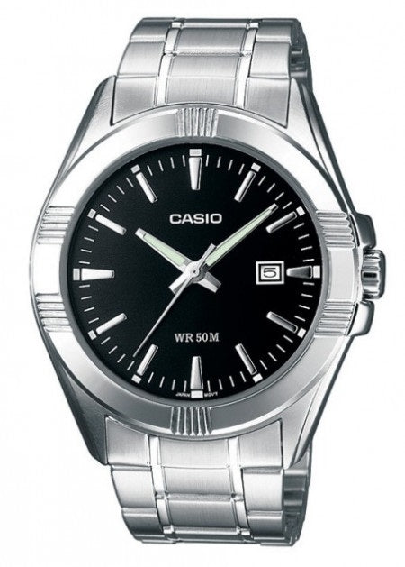 CASIO COLLECTION & VINTAGE TIMELESS BLACK MTP-1308PD-1AVDF Date Armbanduhr 43.5 mm Schwarz