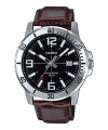 CASIO SPORT COLLECTION DIVER 50M LEATHER - BROWN MTP-VD01L-1BVUDF Date - Armbanduhr 45 mm Braun ansicht-2