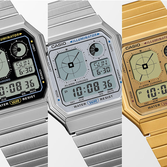 CASIO VINTAGE RETRO FUTURE EDGY COLLECTION - SILVER A130WE-7AEF Multifunction - Armbanduhr 34 mm Silber ansicht-3