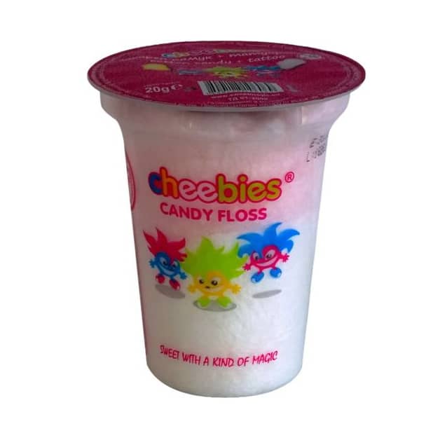 Cheebies Zuckerwatte im Becher 20 g – klassischer süsser Snack für Kinder und Partys
