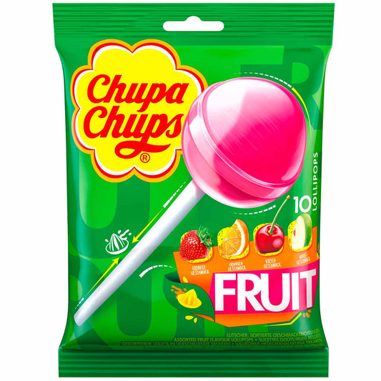 Chupa Chups Fruit 10er Lollis einzeln verpackt – Produktansicht