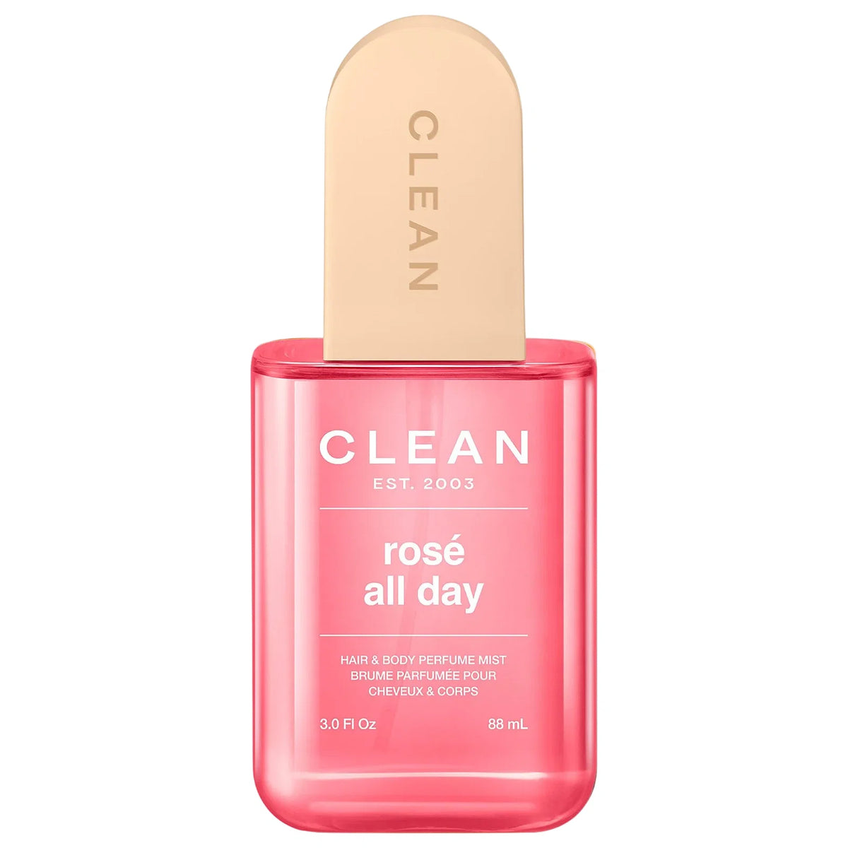 Clean, Rose All Day, Duftnebel für das Haar, Für Frauen, 88 ml