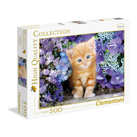 Clementoni Clementoni, High Quality Collection, Roter Kater in Blumen, Puzzle, Unisex, 500 stk Regular