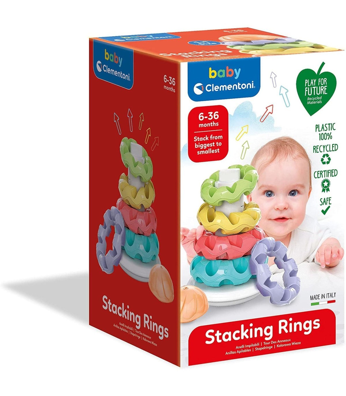 Clementoni Clementoni, Play For Future Tower, Stapelringe, Puzzle, Unisex, 6 - 36 monate Regular