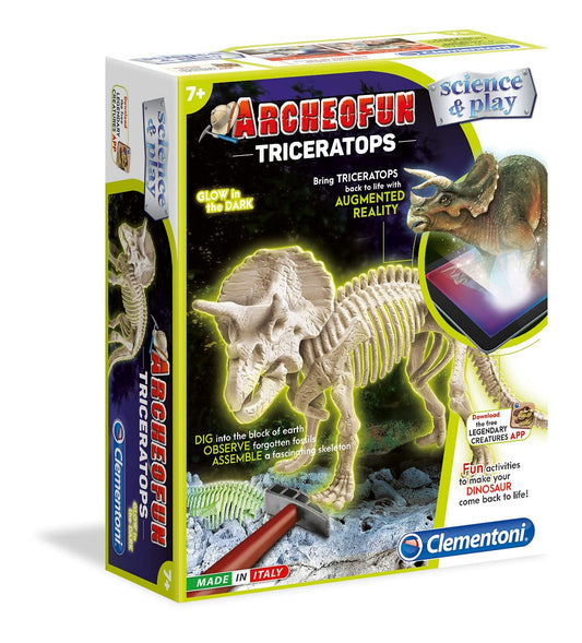 Clementoni Clementoni, Science & Play, Archeofun Triceratops leuchtet im Dunkeln, Puzzle, 61723, Unisex, 7+ jahre Regular