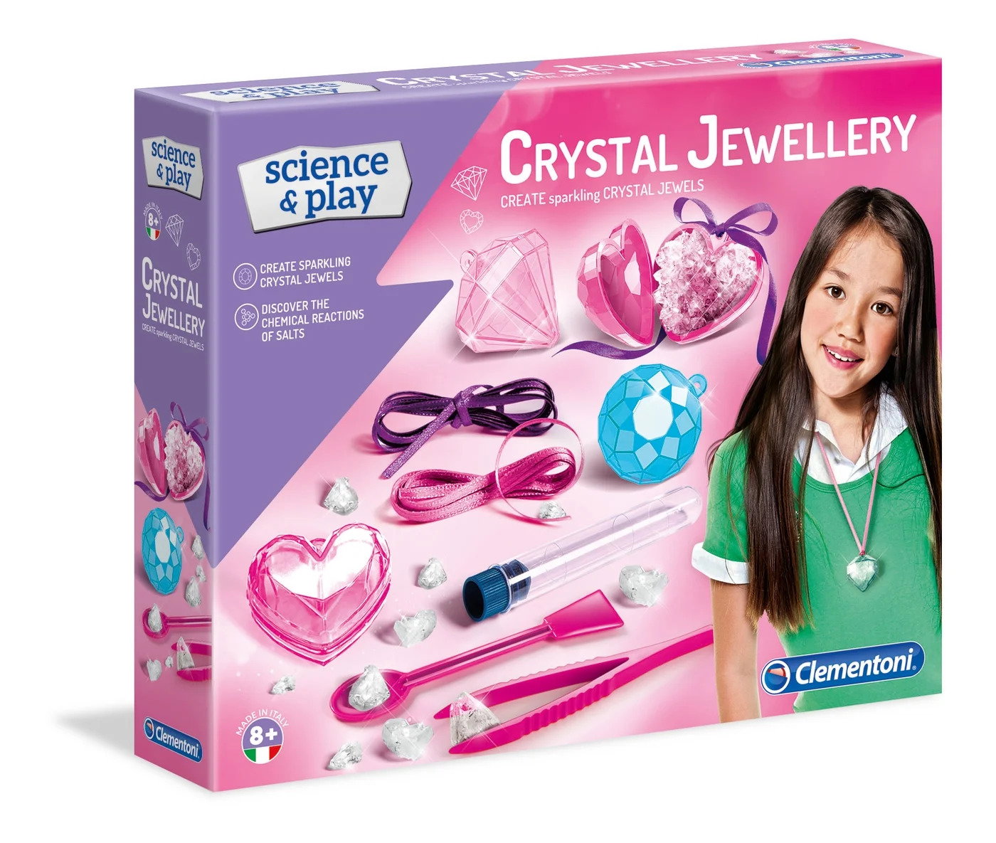 Clementoni Wissenschaftsspielset Clementoni, Science & Play, Kristallschmuck, Für Mädchen, 8+ jahre Regular