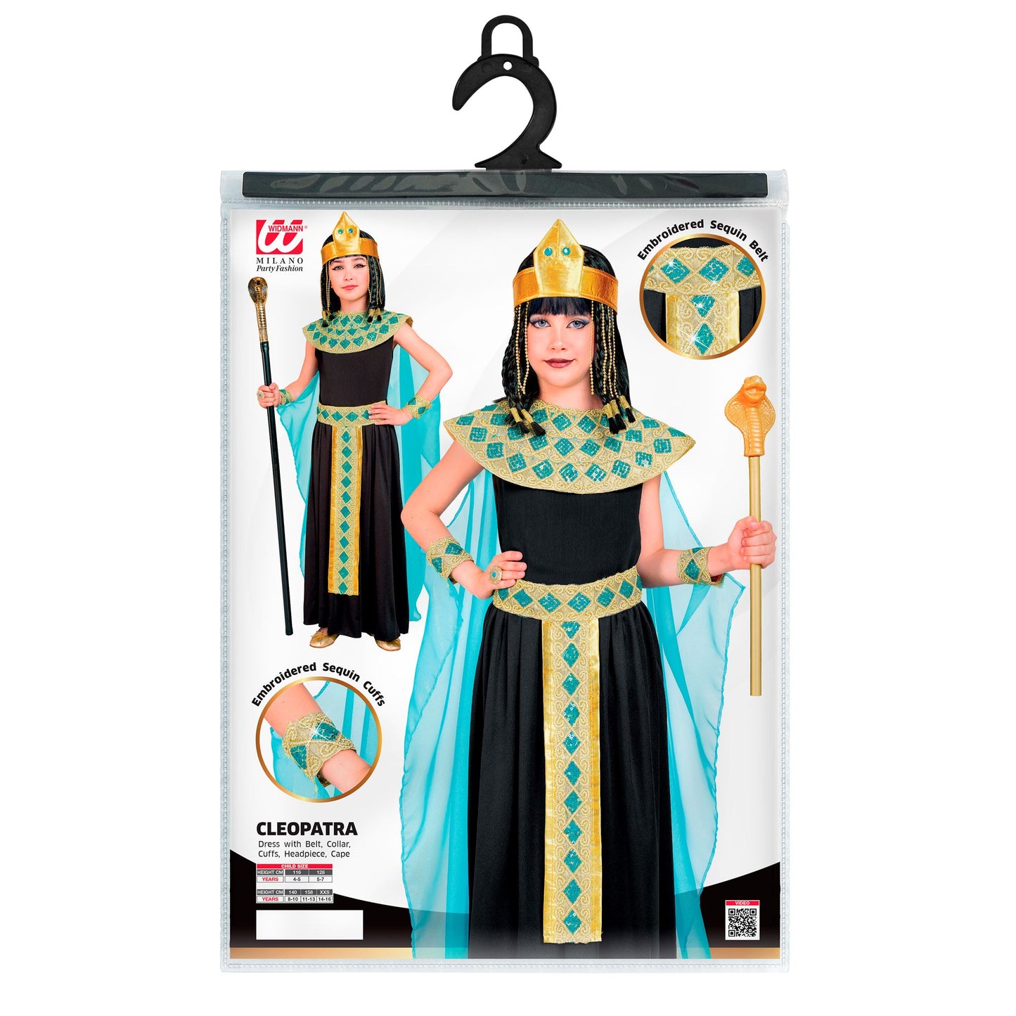 "CLEOPATRA" (Kleid mit Gürtel, Armbänder, Stirnband, Umhang) – Ansicht 5