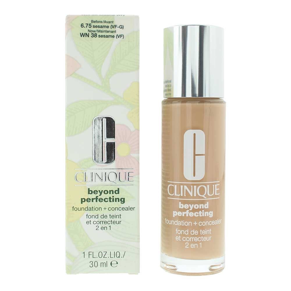 Clinique, Beyond Perfecting, Vollständige Abdeckung, Flüssige Grundierung & Concealer 2-in-1, 38, Sesam, 30 ml