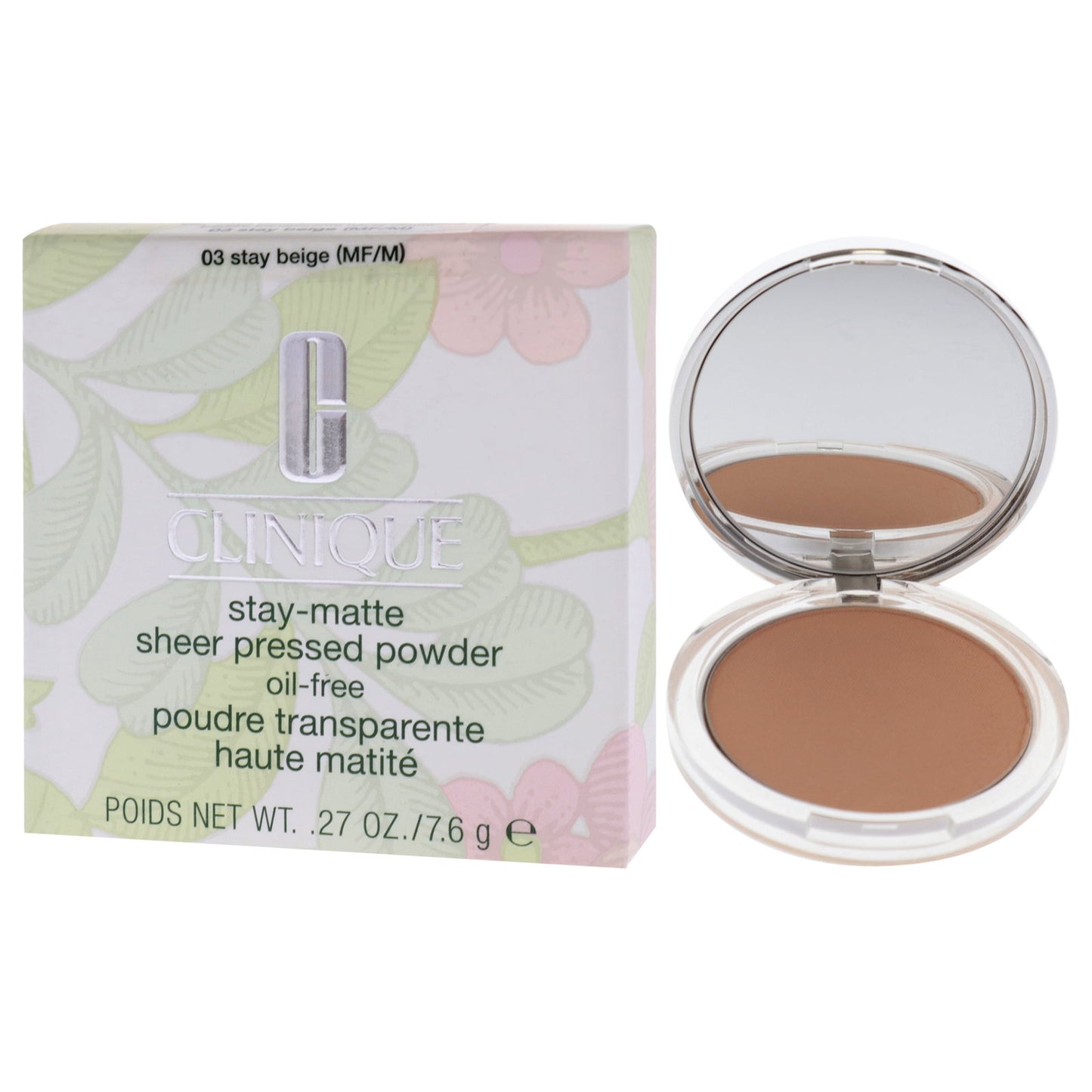 Clinique, Stay-Matte, Matt, Kompaktpuder, 03, Bleib beige, 7.6 g