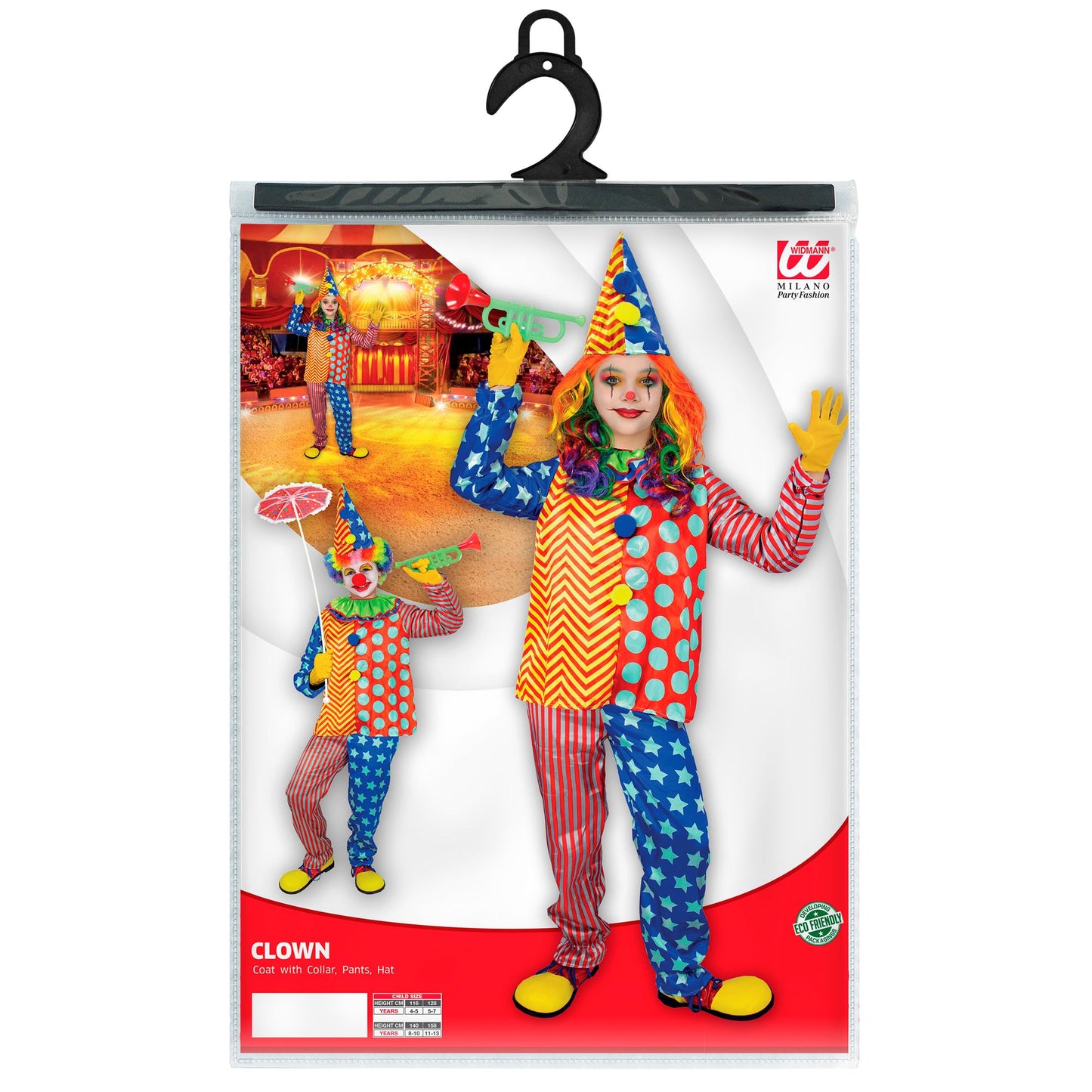 "CLOWN" (Oberteil mit Kragen, Hose, Hut) – Ansicht 4