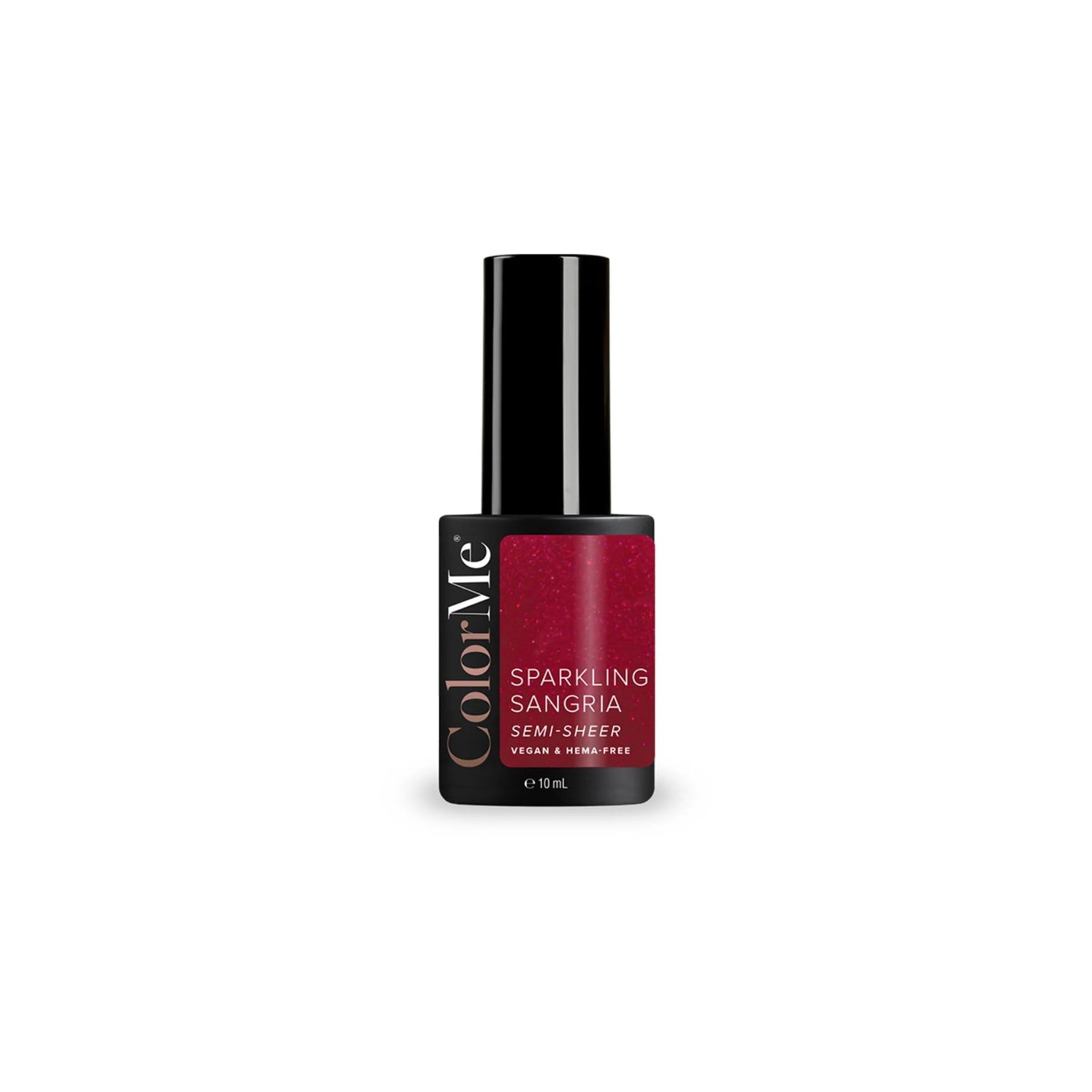 ColorMe Cosmetics, Sparkling Sangria, Halbtransparent, Semi-permanenter Nagellack, Durchscheinend, 10 ml