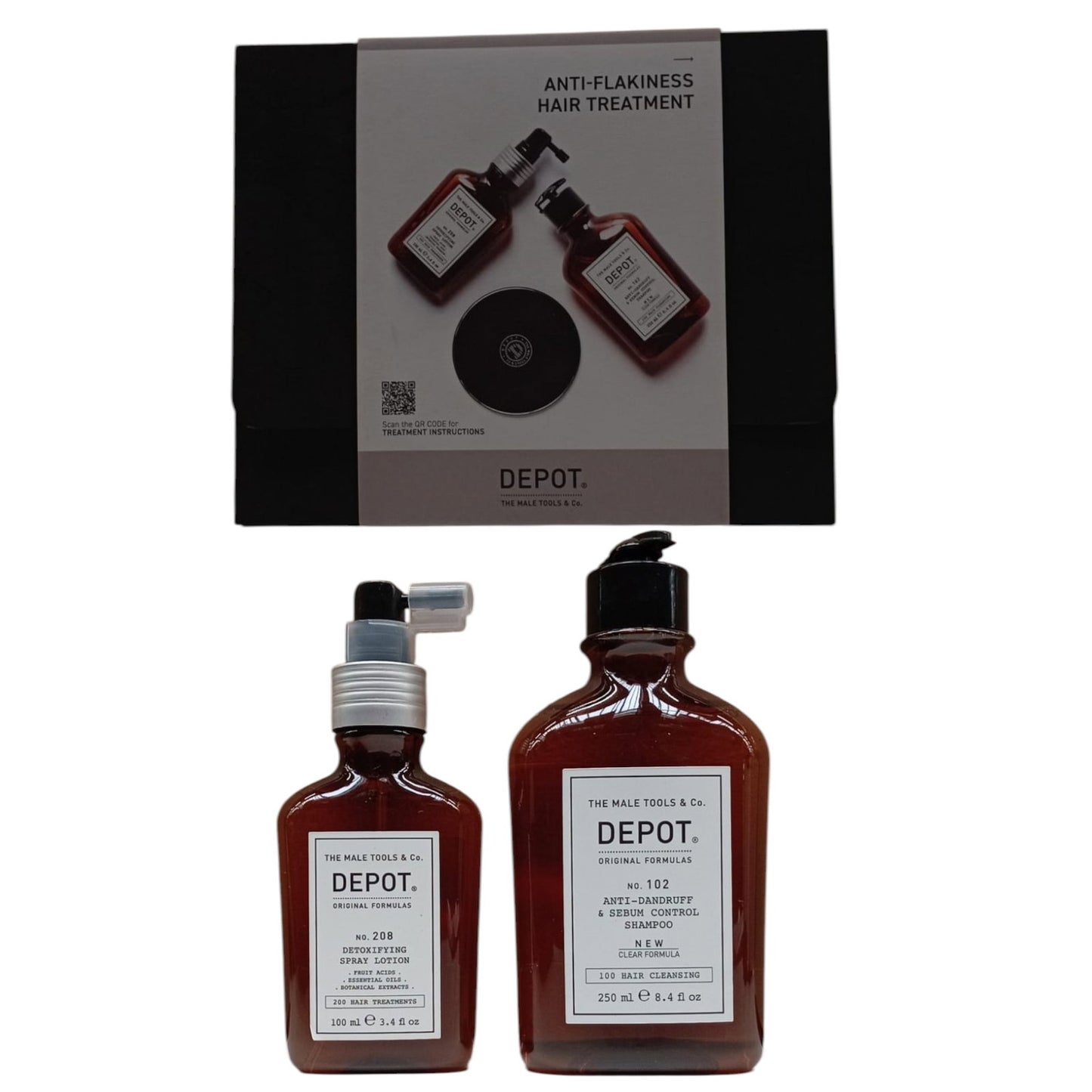 Depot Haarpflegeset Consumer Kit C Set Depot: 100 Hair Cleansing No. 102, Botanical Complex, Hair Shampoo, Anti-Dandruff & Se